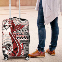 Bula Fiji Luggage Cover Shark Tail White Masi Tapa LT7 White - Polynesian Pride