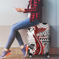 Bula Fiji Luggage Cover Shark Tail White Masi Tapa LT7 - Polynesian Pride