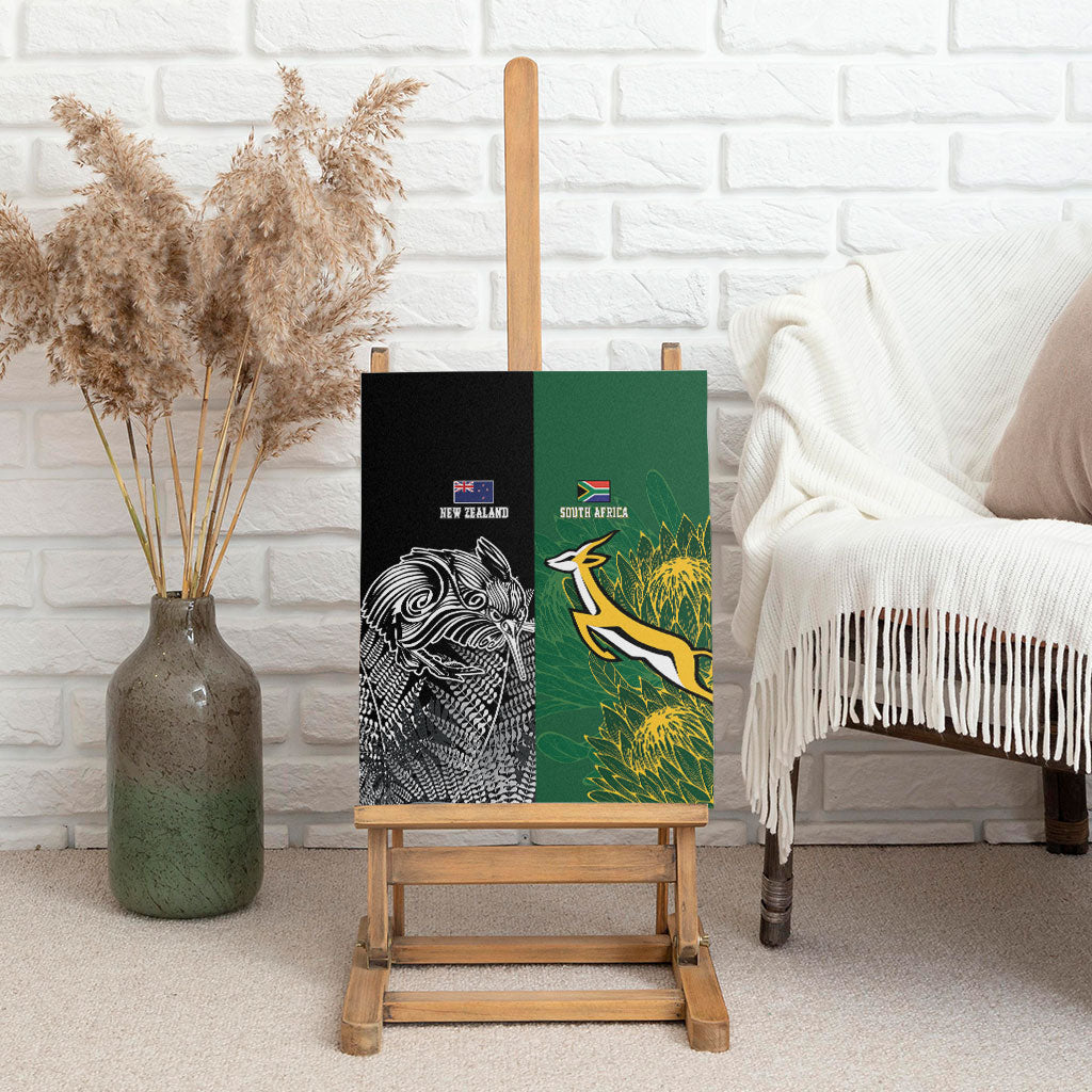 New Zealand - South Africa Greatest Rivals Rugby Canvas Wall Art Kiwi Vs Bokke