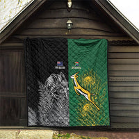 New Zealand - South Africa Greatest Rivals Rugby Quilt Kiwi Vs Bokke