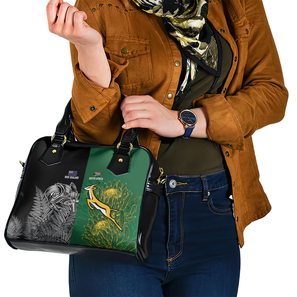 New Zealand - South Africa Greatest Rivals Rugby Shoulder Handbag Kiwi Vs Bokke