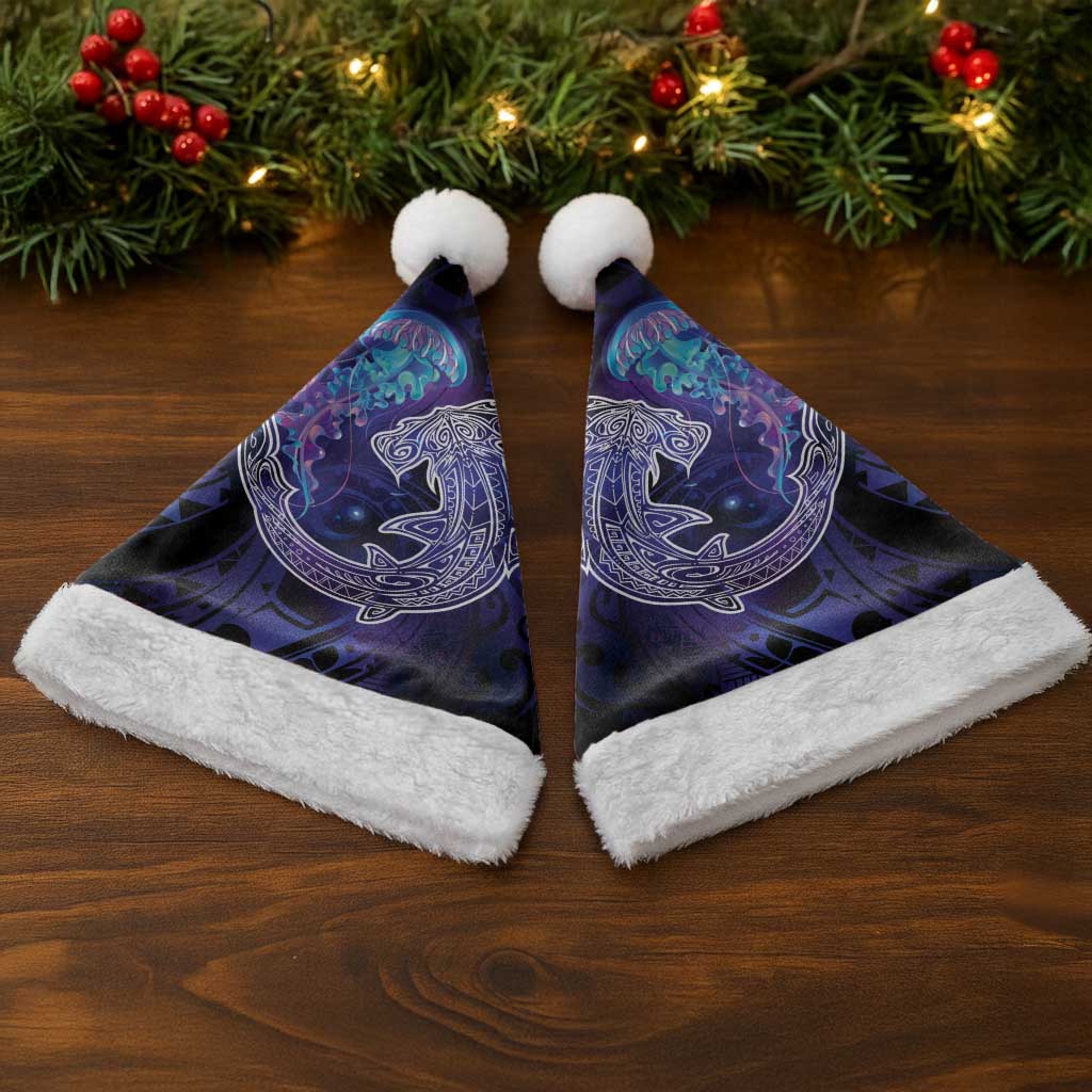 Polynesian Aumakua Christmas Santa Hat Jellyfish with Shark - Polynesian Pride