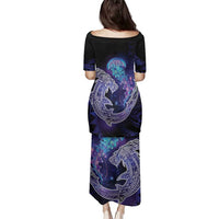 Polynesian Aumakua Family Matching Puletasi and Hawaiian Shirt Jellyfish with Shark LT7 - Polynesian Pride