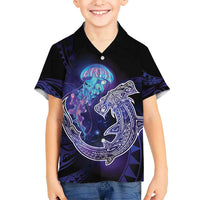Polynesian Aumakua Hawaiian Shirt Jellyfish with Shark - Polynesian Pride