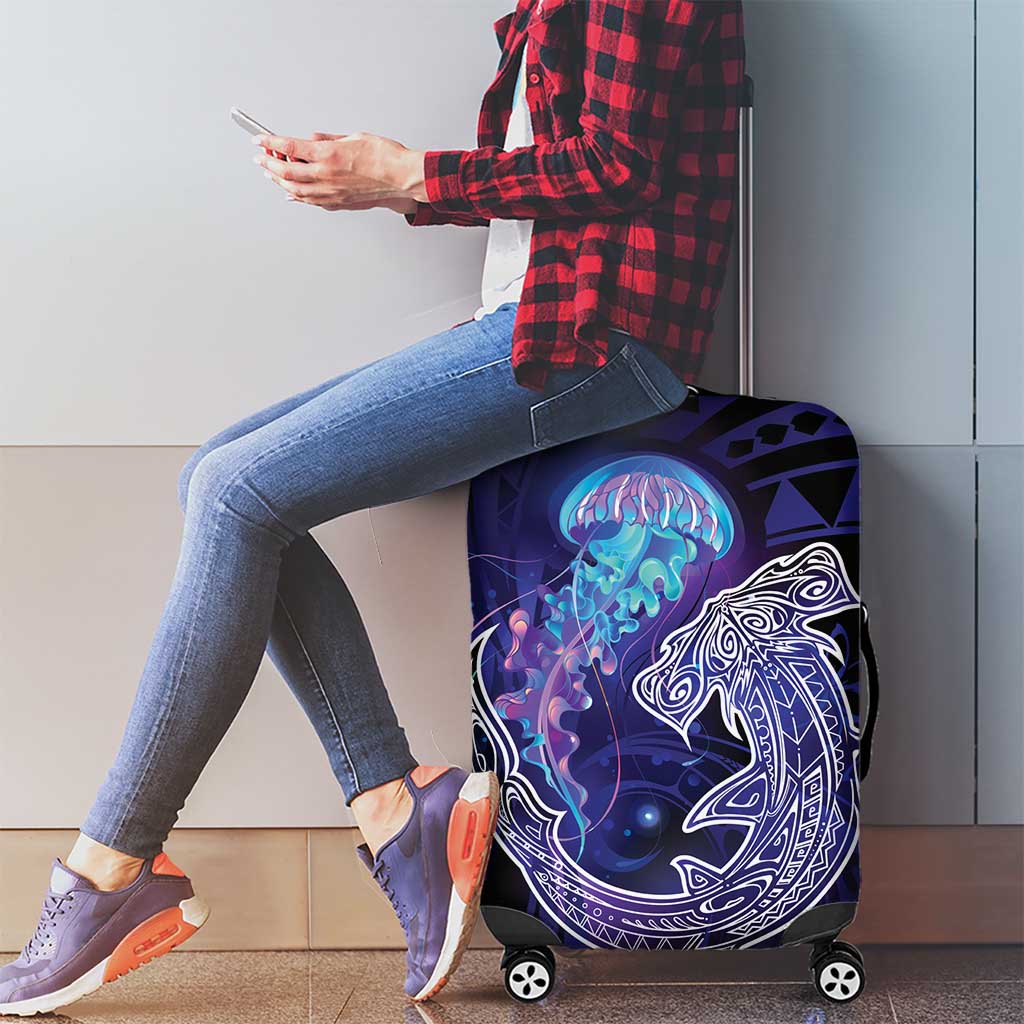 Polynesian Aumakua Luggage Cover Jellyfish with Shark LT7 - Polynesian Pride