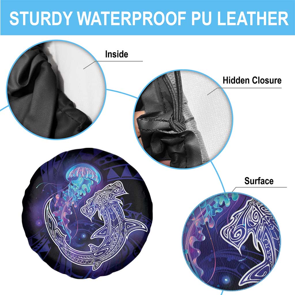 Polynesian Aumakua Spare Tire Cover Jellyfish with Shark - Polynesian Pride