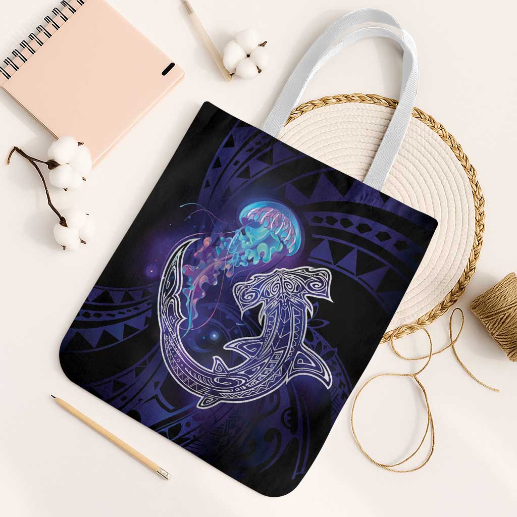 Polynesian Aumakua Tote Bag Jellyfish with Shark - Polynesian Pride