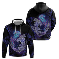 Polynesian Aumakua Zip Hoodie Jellyfish with Shark - Polynesian Pride
