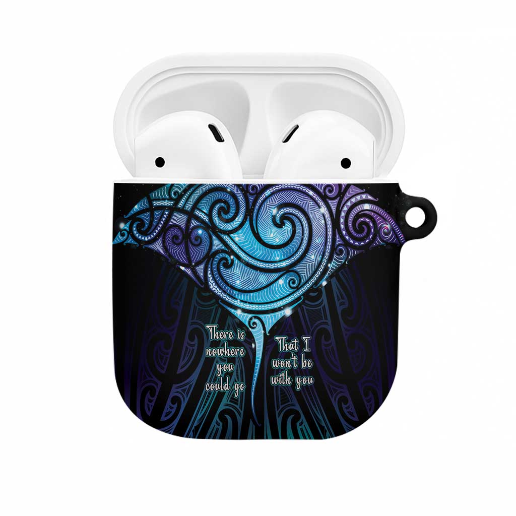 Aotearoa Maori Te Whai Rahi AirPods Case Tala - Nowhere You Could Go That I Won't Be With You LT7 Teal Purple - Polynesian Pride