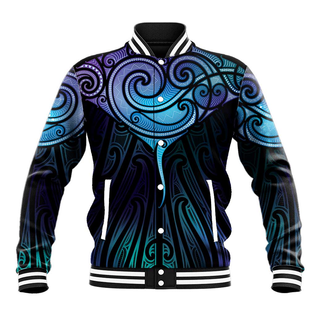 Aotearoa Maori Te Whai Rahi Baseball Jacket Tala - Nowhere You Could Go That I Won't Be With You LT7 Unisex Teal Purple - Polynesian Pride