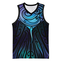 Aotearoa Maori Te Whai Rahi Basketball Jersey Tala - Nowhere You Could Go That I Won't Be With You LT7 Unisex Teal Purple - Polynesian Pride
