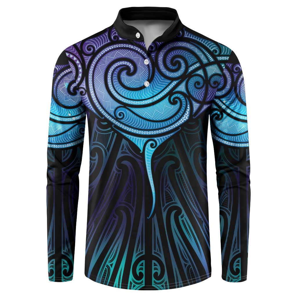 Aotearoa Maori Te Whai Rahi Button Sweatshirt Tala - Nowhere You Could Go That I Won't Be With You LT7 Teal Purple - Polynesian Pride