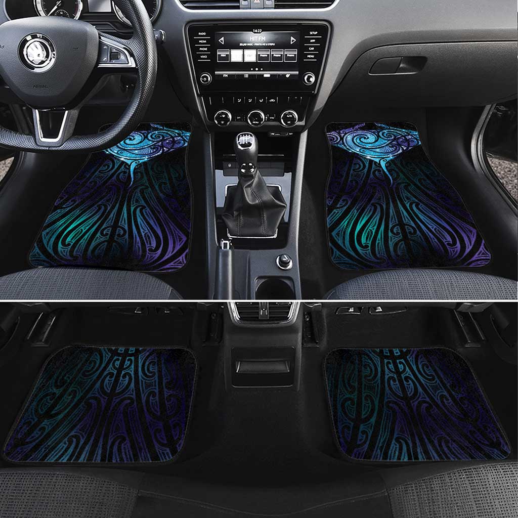 Aotearoa Maori Te Whai Rahi Car Mats Tala - Nowhere You Could Go That I Won't Be With You LT7 Set 4pcs Teal Purple - Polynesian Pride