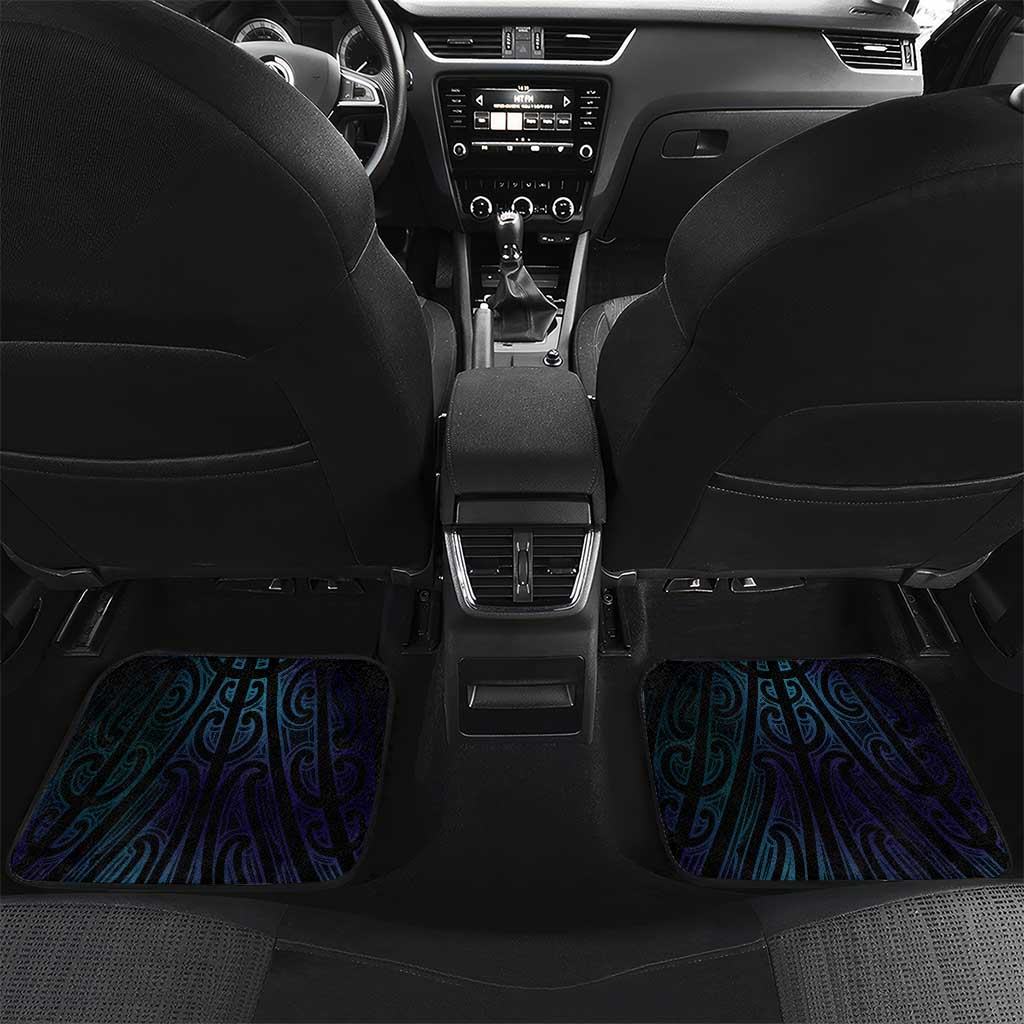 Aotearoa Maori Te Whai Rahi Car Mats Tala - Nowhere You Could Go That I Won't Be With You LT7 Set 2pcs - Back Teal Purple - Polynesian Pride