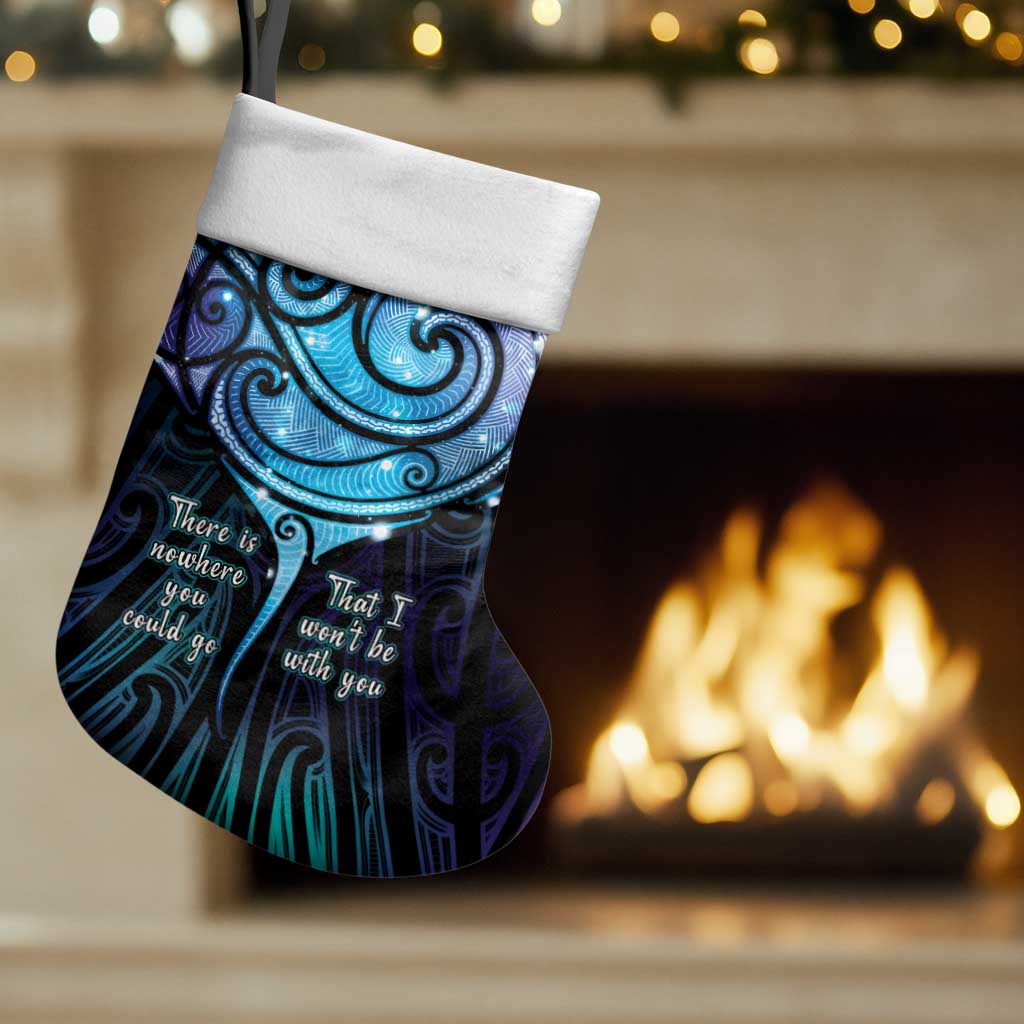 Aotearoa Maori Te Whai Rahi Christmas Stocking Tala - Nowhere You Could Go That I Won't Be With You LT7 Set of 2 Teal Purple - Polynesian Pride