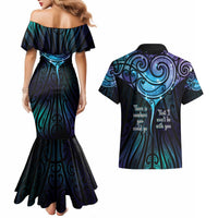 Aotearoa Maori Te Whai Rahi Couples Matching Mermaid Dress and Hawaiian Shirt Tala - Nowhere You Could Go That I Won't Be With You LT7 - Polynesian Pride