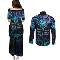 Aotearoa Maori Te Whai Rahi Couples Matching Puletasi and Long Sleeve Button Shirt Tala - Nowhere You Could Go That I Won't Be With You LT7 - Polynesian Pride