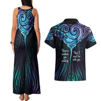 Aotearoa Maori Te Whai Rahi Couples Matching Tank Maxi Dress and Hawaiian Shirt Tala - Nowhere You Could Go That I Won't Be With You LT7 - Polynesian Pride