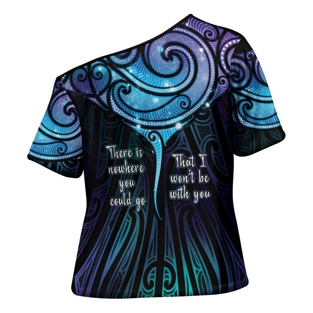 Aotearoa Maori Te Whai Rahi Cross Shoulder Shirt Tala - Nowhere You Could Go That I Won't Be With You LT7 - Polynesian Pride