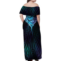 Aotearoa Maori Te Whai Rahi Family Matching Off Shoulder Maxi Dress and Hawaiian Shirt Tala - Nowhere You Could Go That I Won't Be With You LT7 - Polynesian Pride