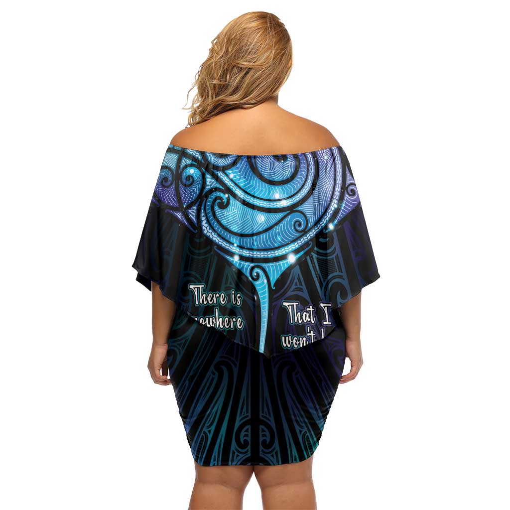 Aotearoa Maori Te Whai Rahi Family Matching Off Shoulder Short Dress and Hawaiian Shirt Tala - Nowhere You Could Go That I Won't Be With You LT7 - Polynesian Pride