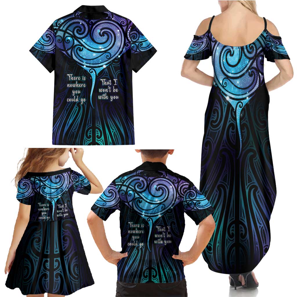 Aotearoa Maori Te Whai Rahi Family Matching Summer Maxi Dress and Hawaiian Shirt Tala - Nowhere You Could Go That I Won't Be With You LT7 - Polynesian Pride