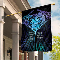 Aotearoa Maori Te Whai Rahi Garden Flag Tala - Nowhere You Could Go That I Won't Be With You LT7 House Flag Teal Purple - Polynesian Pride