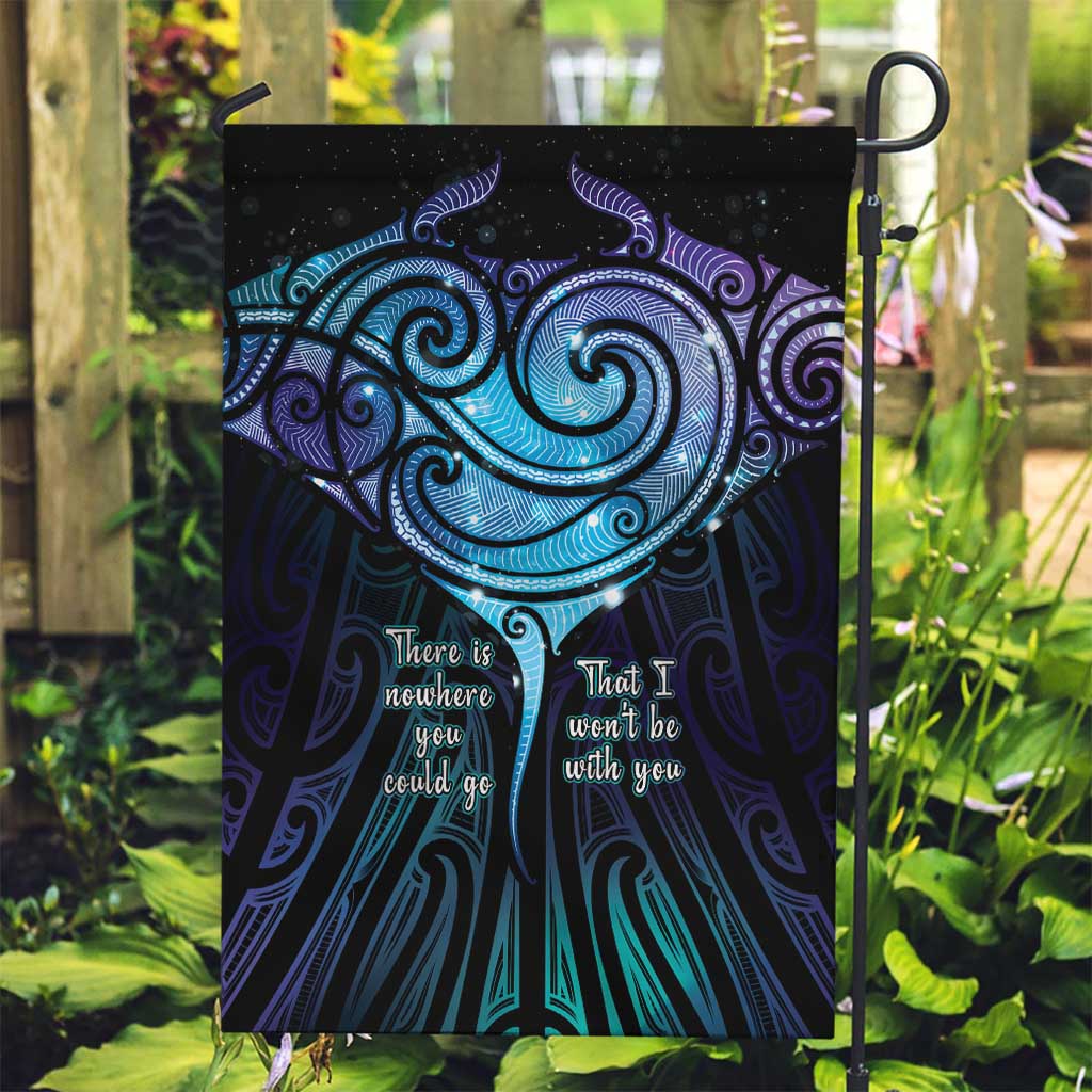 Aotearoa Maori Te Whai Rahi Garden Flag Tala - Nowhere You Could Go That I Won't Be With You LT7 Garden Flag Teal Purple - Polynesian Pride