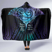 Aotearoa Maori Te Whai Rahi Hooded Blanket Tala - Nowhere You Could Go That I Won't Be With You LT7 One Size Teal Purple - Polynesian Pride