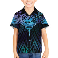 Aotearoa Maori Te Whai Rahi Kid Hawaiian Shirt Tala - Nowhere You Could Go That I Won't Be With You LT7 Kid Teal Purple - Polynesian Pride