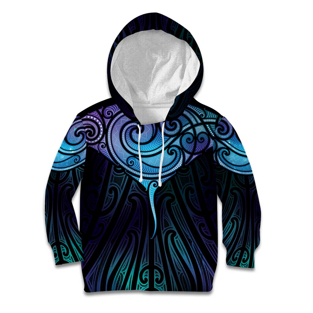 Aotearoa Maori Te Whai Rahi Kid Hoodie Tala - Nowhere You Could Go That I Won't Be With You LT7 Hoodie Teal Purple - Polynesian Pride