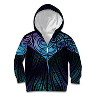 Aotearoa Maori Te Whai Rahi Kid Hoodie Tala - Nowhere You Could Go That I Won't Be With You LT7 Zip Hoodie Teal Purple - Polynesian Pride