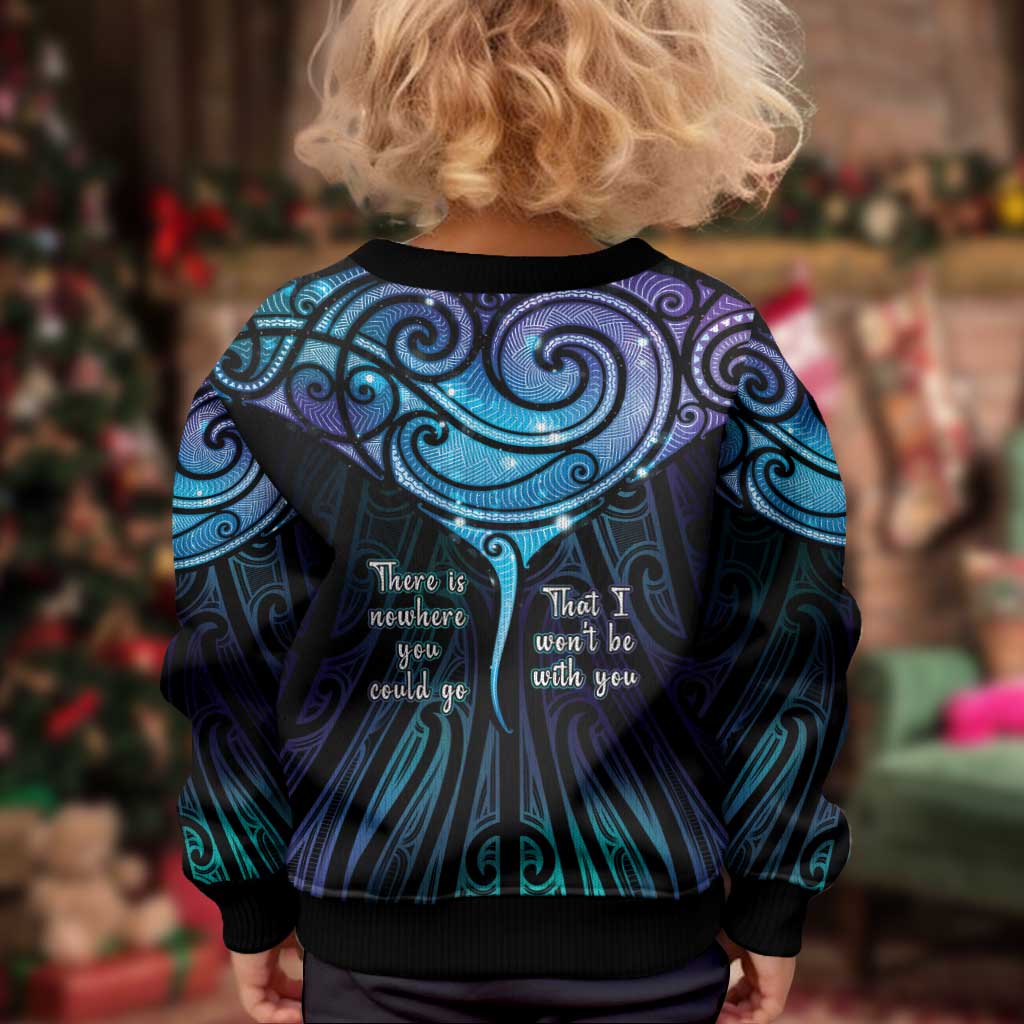 Aotearoa Maori Te Whai Rahi Kid Ugly Christmas Sweater Tala - Nowhere You Could Go That I Won't Be With You LT7 - Polynesian Pride