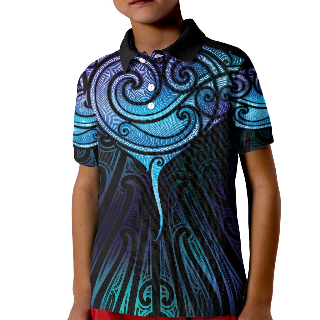 Aotearoa Maori Te Whai Rahi Kid Polo Shirt Tala - Nowhere You Could Go That I Won't Be With You LT7 Kid Teal Purple - Polynesian Pride