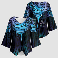 Aotearoa Maori Te Whai Rahi Kimono Sleeve Blouse Tala - Nowhere You Could Go That I Won't Be With You LT7 - Polynesian Pride