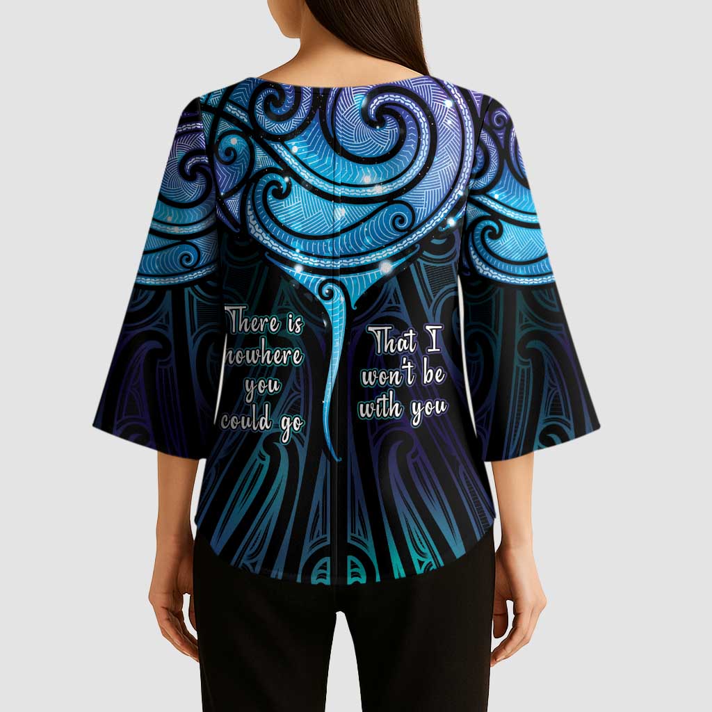 Aotearoa Maori Te Whai Rahi Kimono Sleeve Blouse Tala - Nowhere You Could Go That I Won't Be With You LT7 - Polynesian Pride