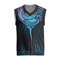 Aotearoa Maori Te Whai Rahi Christmas Knitted V-Neck Vest Tala - Nowhere You Could Go That I Won't Be With You LT7 Teal Purple - Polynesian Pride