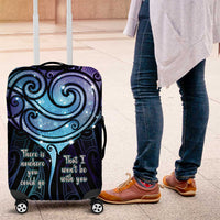 Aotearoa Maori Te Whai Rahi Luggage Cover Tala - Nowhere You Could Go That I Won't Be With You LT7 Teal Purple - Polynesian Pride