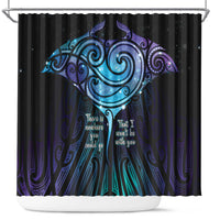 Aotearoa Maori Te Whai Rahi Shower Curtain Tala - Nowhere You Could Go That I Won't Be With You LT7 Teal Purple - Polynesian Pride