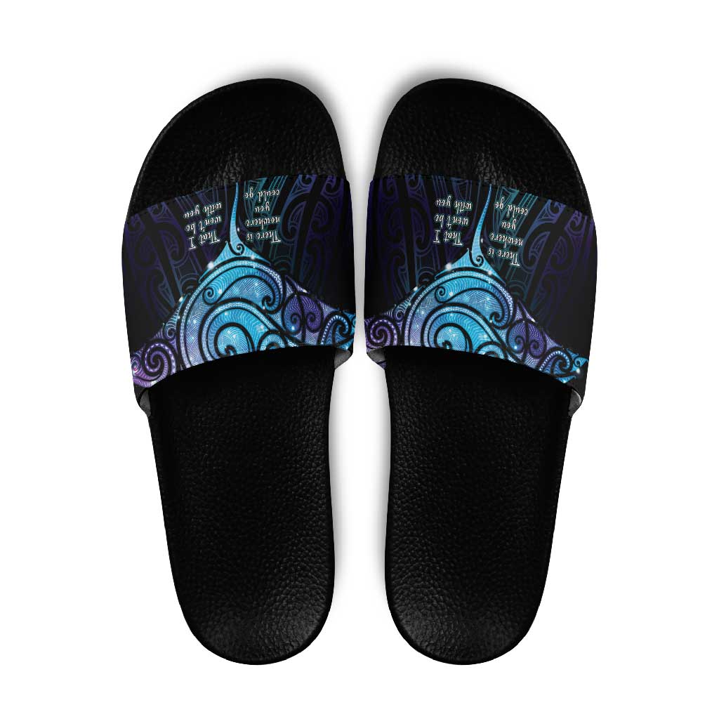 Aotearoa Maori Te Whai Rahi Slide Sandals Tala - Nowhere You Could Go That I Won't Be With You - Polynesian Pride