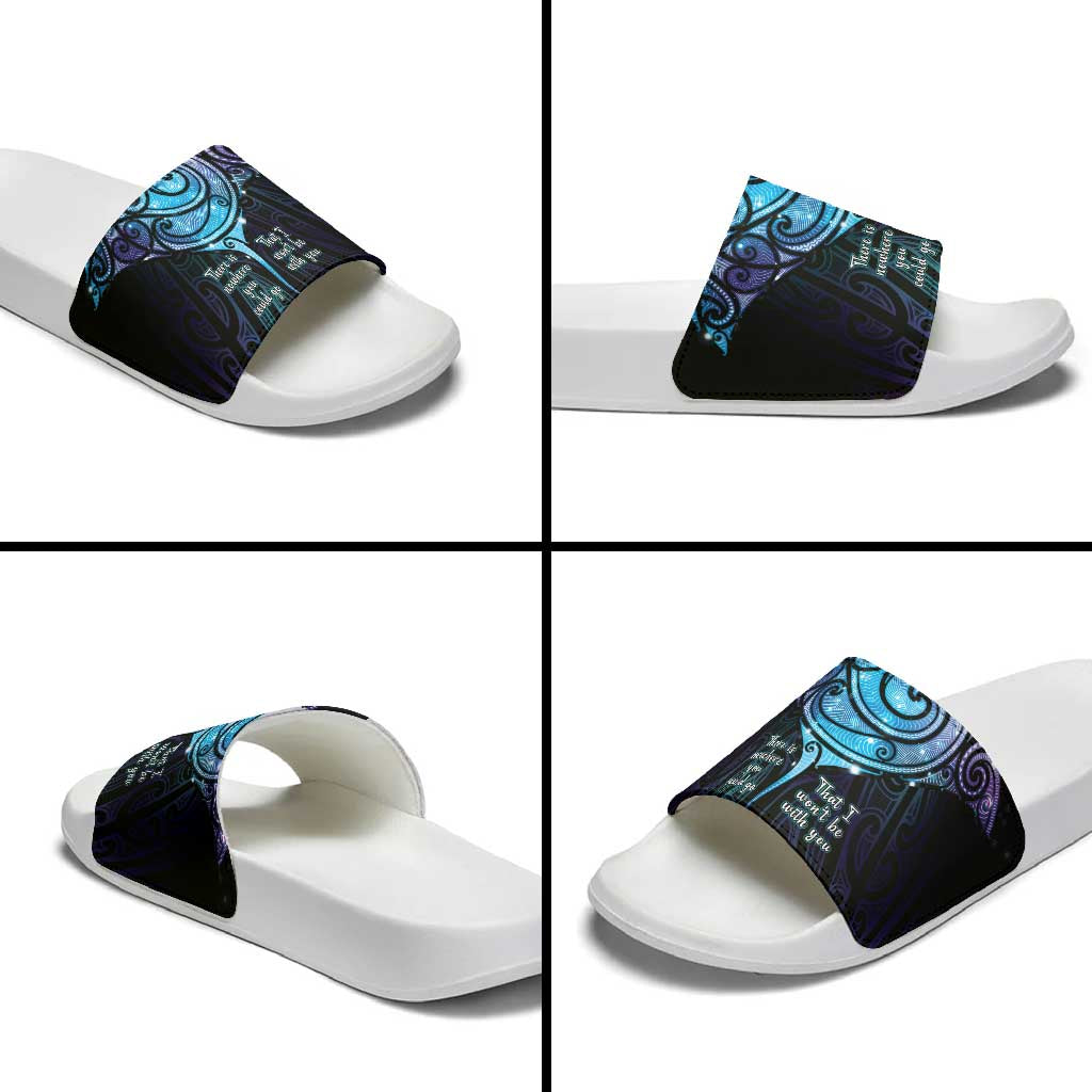 Aotearoa Maori Te Whai Rahi Slide Sandals Tala - Nowhere You Could Go That I Won't Be With You LT7 - Polynesian Pride