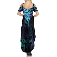 Aotearoa Maori Te Whai Rahi Summer Maxi Dress Tala - Nowhere You Could Go That I Won't Be With You LT7 - Polynesian Pride