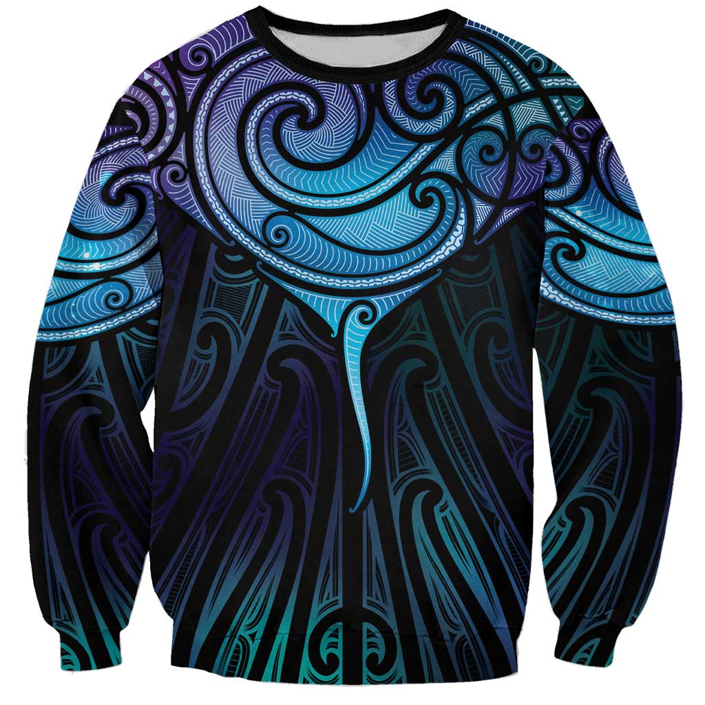 Aotearoa Maori Te Whai Rahi Sweatshirt Tala - Nowhere You Could Go That I Won't Be With You LT7 Unisex Teal Purple - Polynesian Pride
