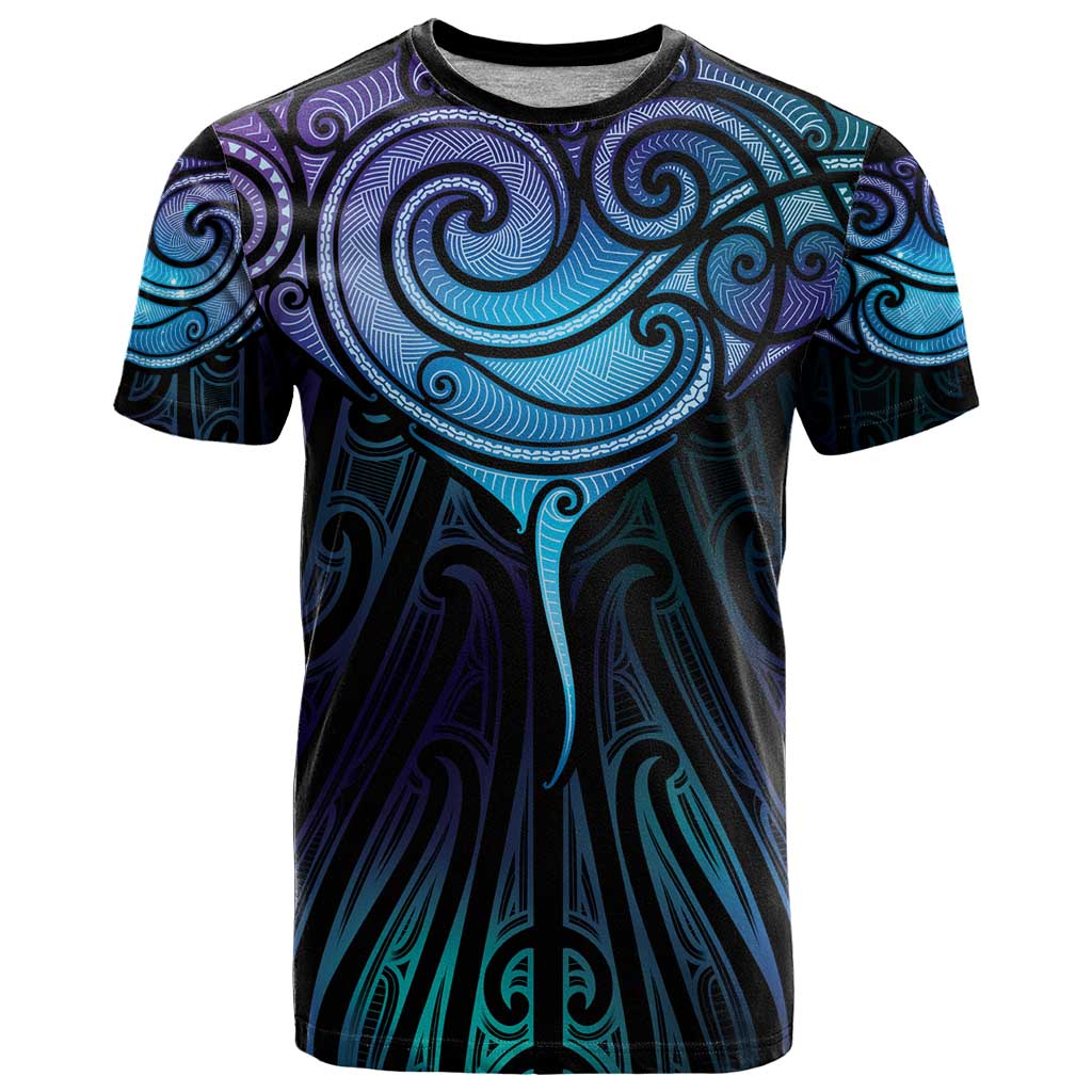 Aotearoa Maori Te Whai Rahi T Shirt Tala - Nowhere You Could Go That I Won't Be With You LT7 Teal Purple - Polynesian Pride