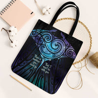 Aotearoa Maori Te Whai Rahi Tote Bag Tala - Nowhere You Could Go That I Won't Be With You LT7 Black Strap One Size Teal Purple - Polynesian Pride