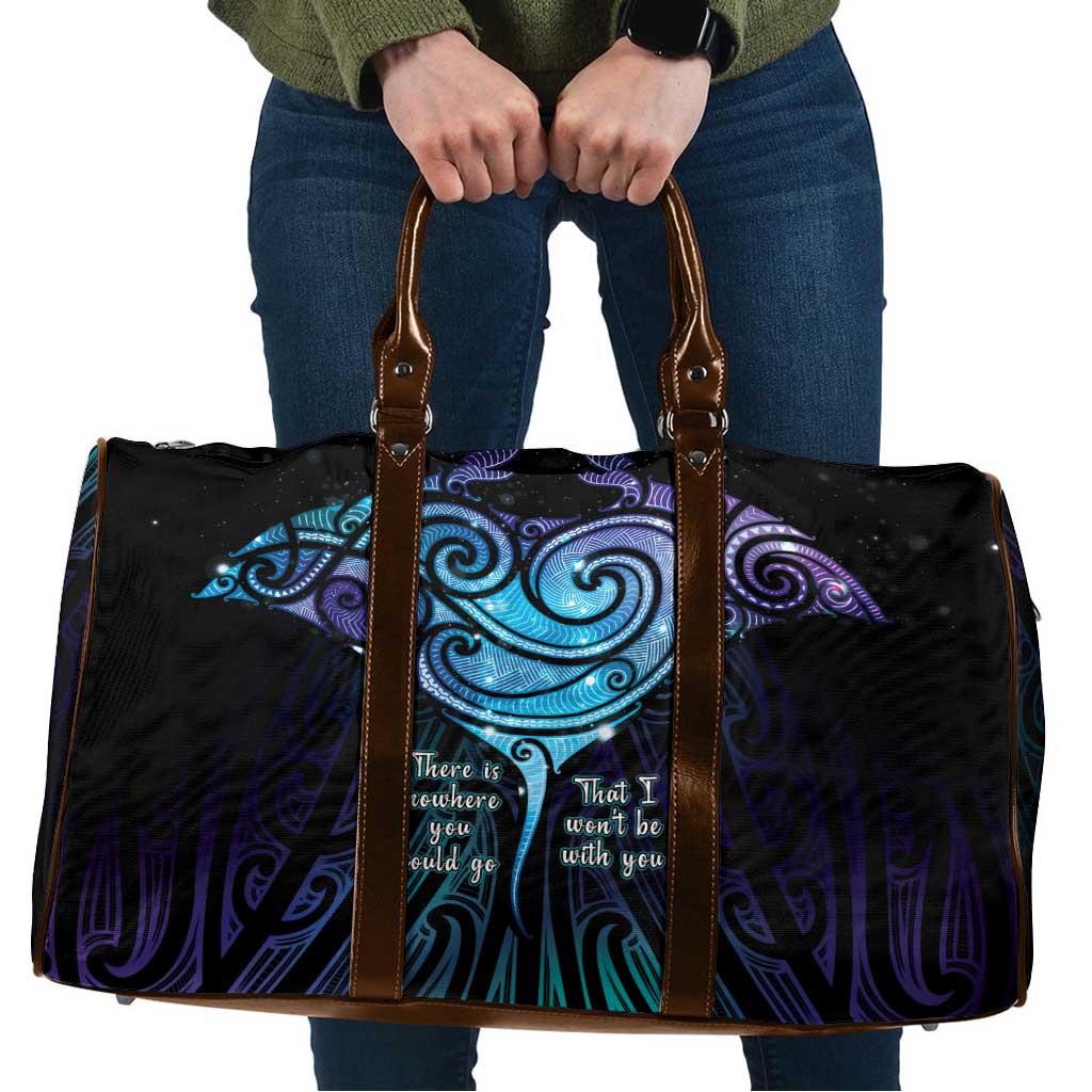 Aotearoa Maori Te Whai Rahi Travel Bag Tala - Nowhere You Could Go That I Won't Be With You LT7 Teal Purple - Polynesian Pride