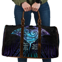 Aotearoa Maori Te Whai Rahi Travel Bag Tala - Nowhere You Could Go That I Won't Be With You LT7 Teal Purple - Polynesian Pride