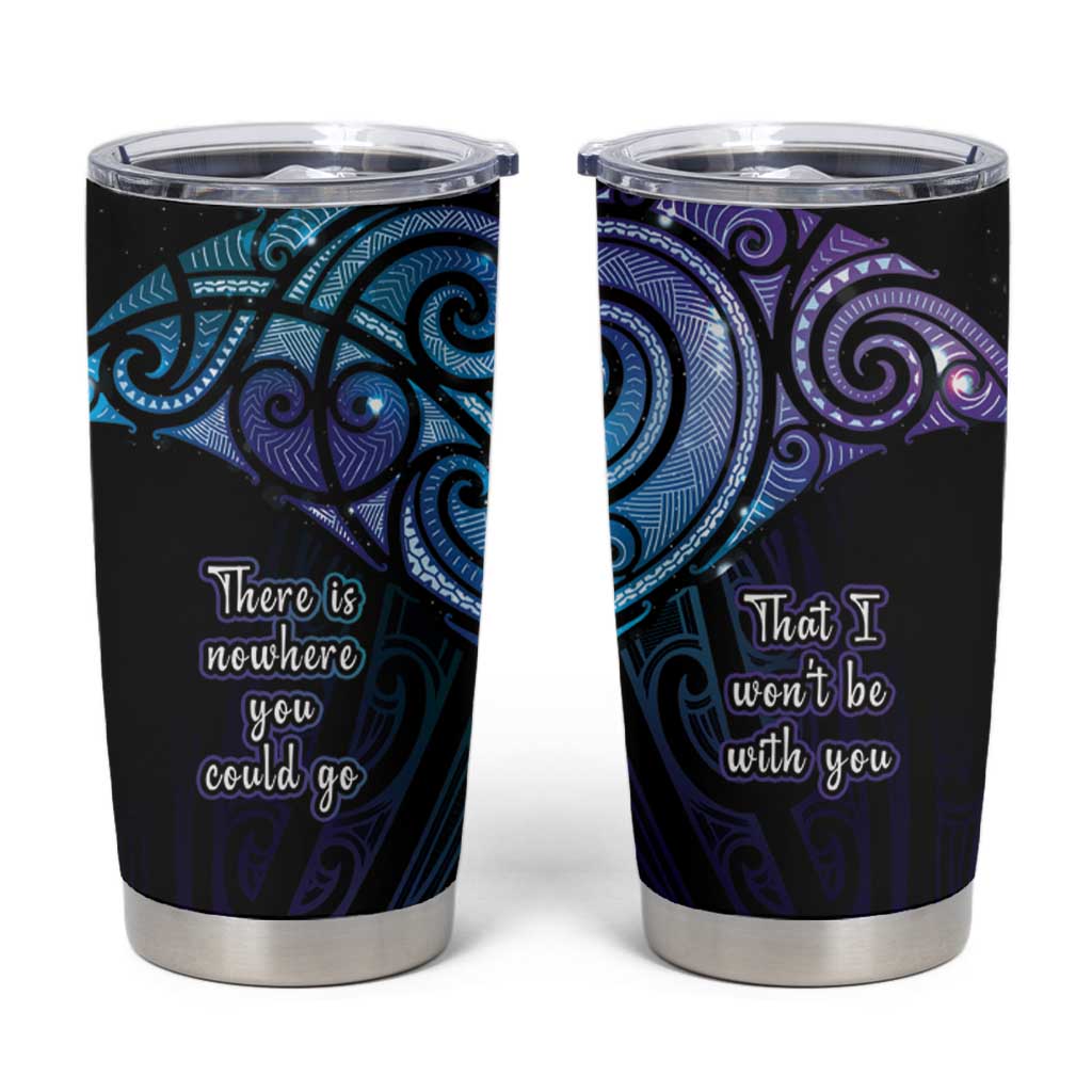 Aotearoa Maori Te Whai Rahi Tumbler Cup Tala - Nowhere You Could Go That I Won't Be With You LT7 Teal Purple - Polynesian Pride