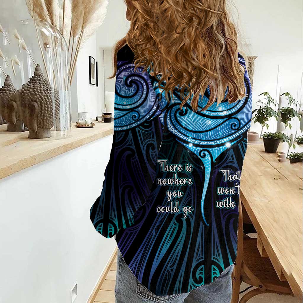 Aotearoa Maori Te Whai Rahi Women Casual Shirt Tala - Nowhere You Could Go That I Won't Be With You LT7 - Polynesian Pride