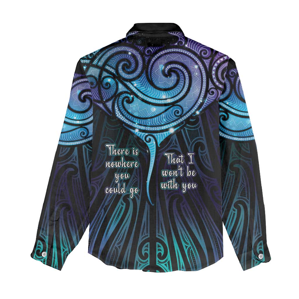 Aotearoa Maori Te Whai Rahi Women Casual Shirt Tala - Nowhere You Could Go That I Won't Be With You LT7 - Polynesian Pride